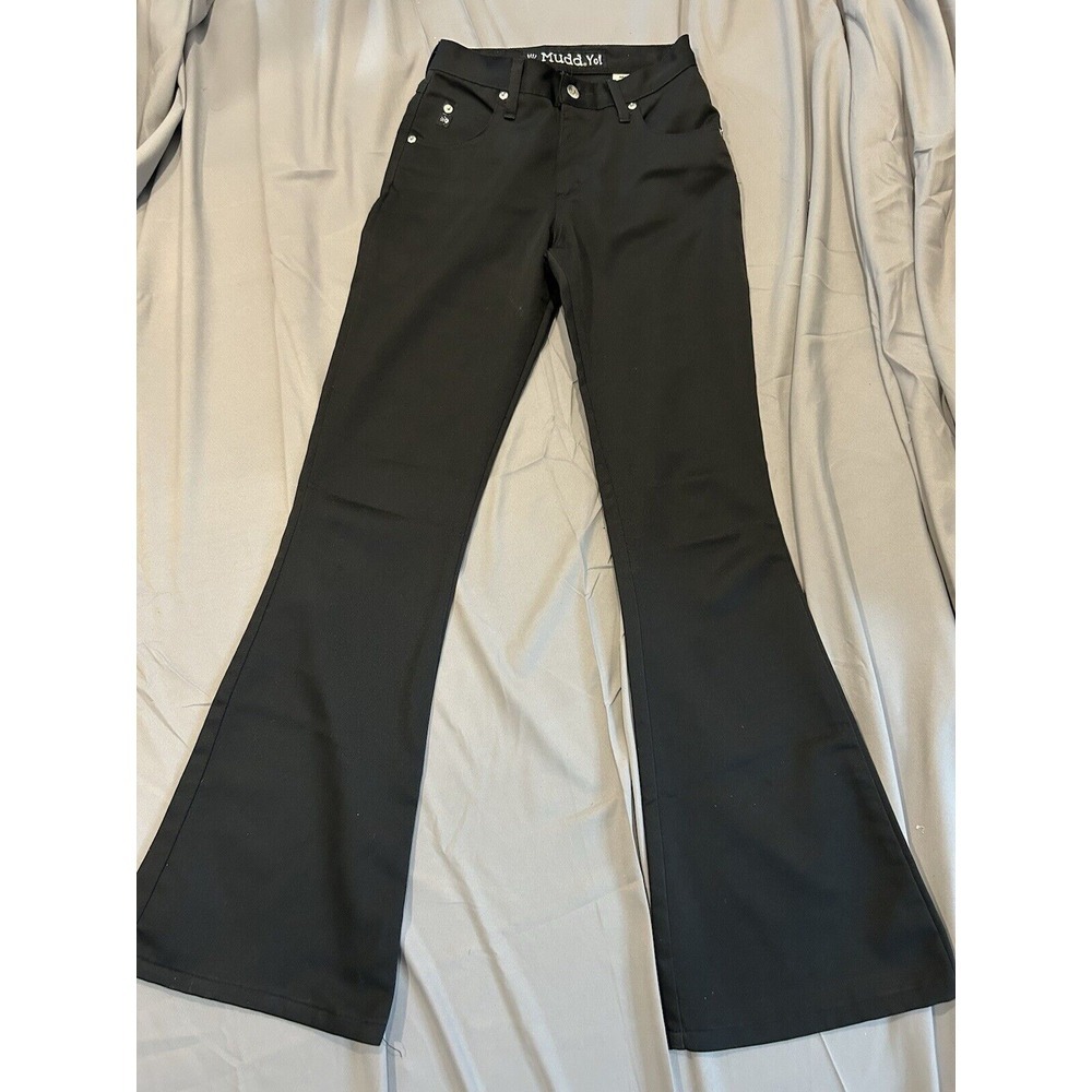 Mudd womens Vintage Y2K Glam Flare Bell Bottom black Jeans Size 1 EUC